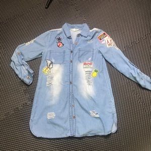 Denim button up dress